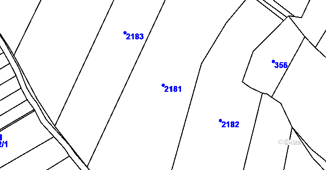 Parcela st. 2181 v KÚ Milasín, Katastrální mapa