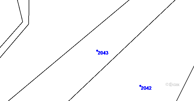 Parcela st. 2043 v KÚ Milasín, Katastrální mapa