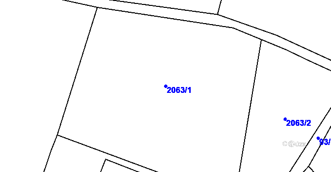 Parcela st. 2063/1 v KÚ Milasín, Katastrální mapa