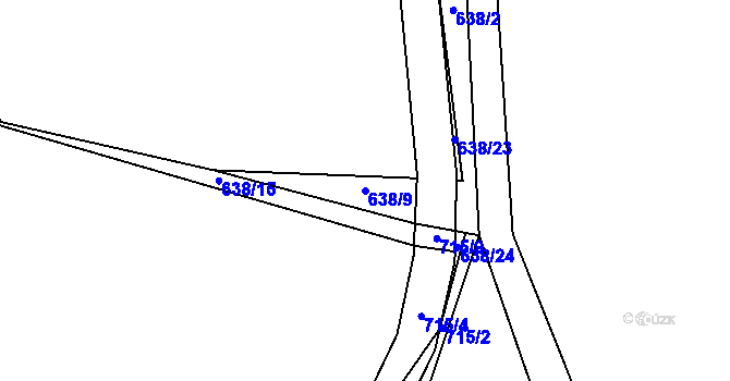 Parcela st. 638/9 v KÚ Střítež u Bukova, Katastrální mapa