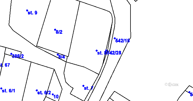 Parcela st. 8 v KÚ Buková u Třešti, Katastrální mapa