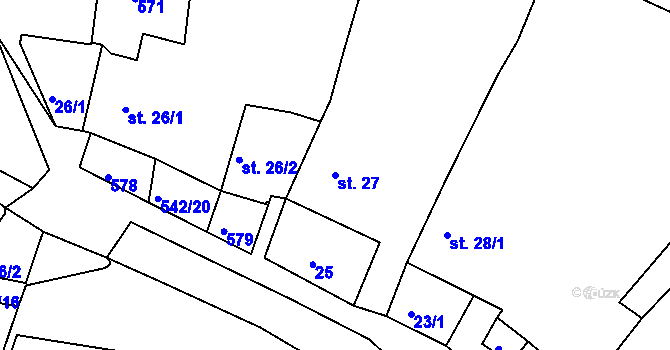 Parcela st. 27 v KÚ Buková u Třešti, Katastrální mapa