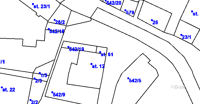 Parcela st. 61 v KÚ Buková u Třešti, Katastrální mapa