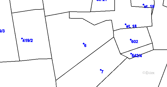 Parcela st. 6 v KÚ Buková u Třešti, Katastrální mapa