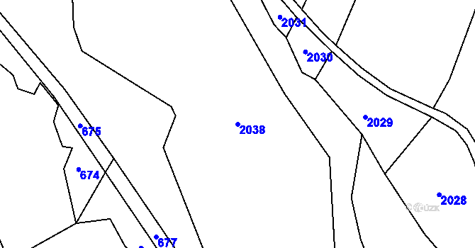 Parcela st. 2038 v KÚ Buková u Třešti, Katastrální mapa