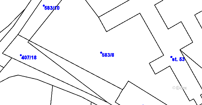 Parcela st. 583/8 v KÚ Buková u Třešti, Katastrální mapa