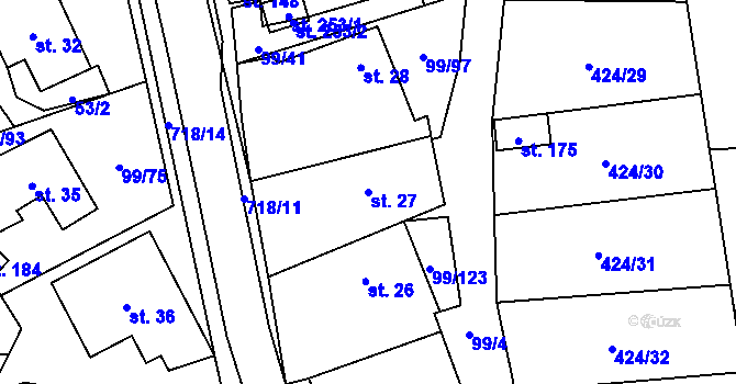 Parcela st. 27 v KÚ Buková u Protivanova, Katastrální mapa