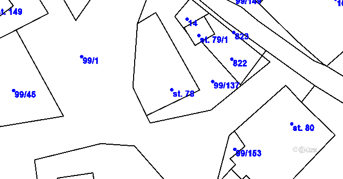 Parcela st. 78 v KÚ Buková u Protivanova, Katastrální mapa