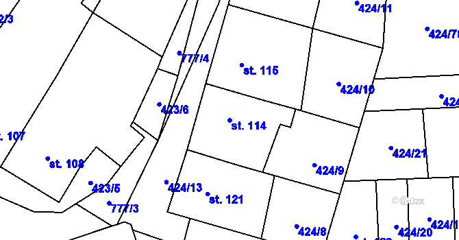 Parcela st. 114 v KÚ Buková u Protivanova, Katastrální mapa