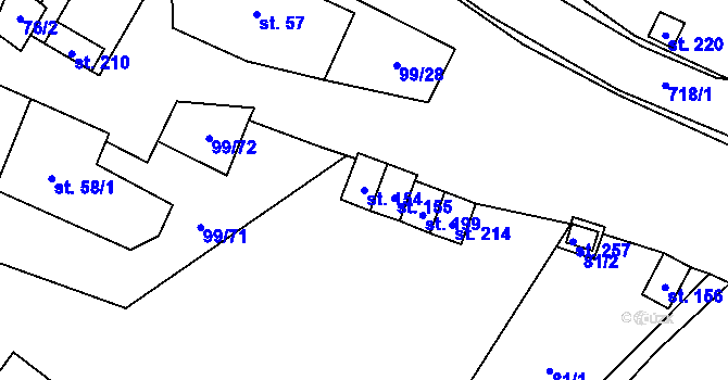 Parcela st. 154 v KÚ Buková u Protivanova, Katastrální mapa