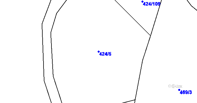 Parcela st. 424/5 v KÚ Buková u Protivanova, Katastrální mapa