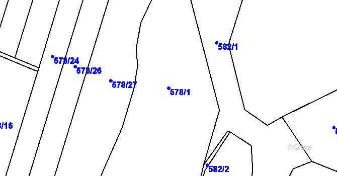 Parcela st. 578/1 v KÚ Buková u Protivanova, Katastrální mapa