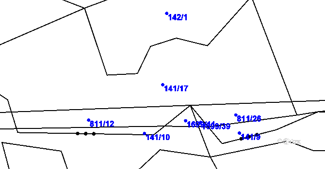 Parcela st. 141/17 v KÚ Buková u Protivanova, Katastrální mapa
