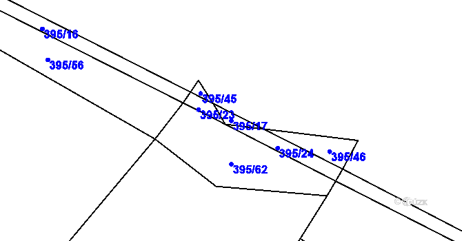 Parcela st. 395/17 v KÚ Buková u Protivanova, Katastrální mapa