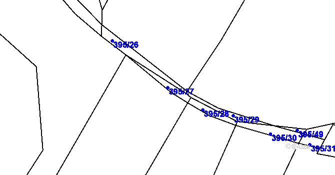 Parcela st. 395/27 v KÚ Buková u Protivanova, Katastrální mapa