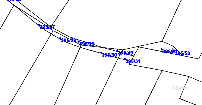 Parcela st. 395/30 v KÚ Buková u Protivanova, Katastrální mapa
