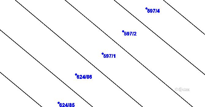 Parcela st. 597/1 v KÚ Buková u Protivanova, Katastrální mapa