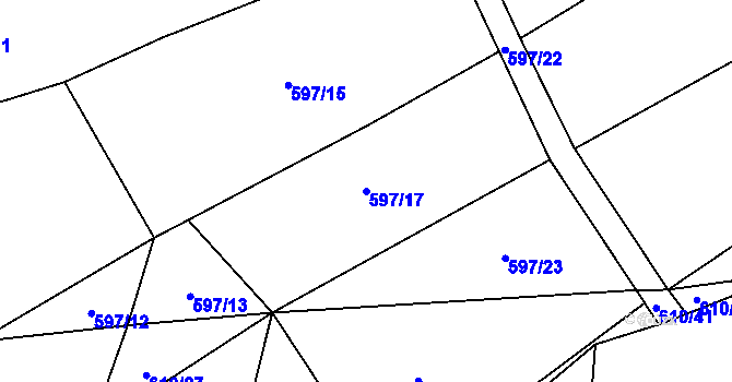 Parcela st. 597/17 v KÚ Buková u Protivanova, Katastrální mapa