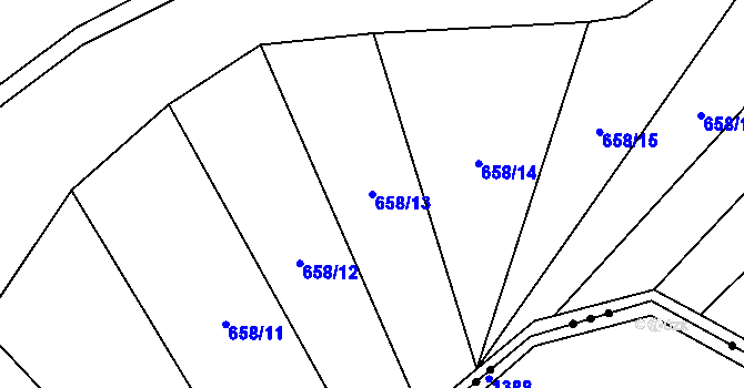 Parcela st. 658/13 v KÚ Buková u Protivanova, Katastrální mapa