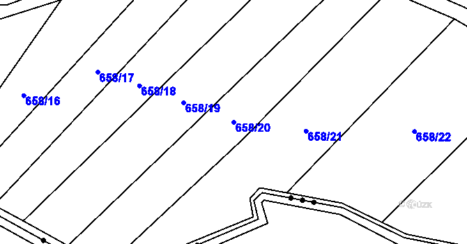 Parcela st. 658/20 v KÚ Buková u Protivanova, Katastrální mapa