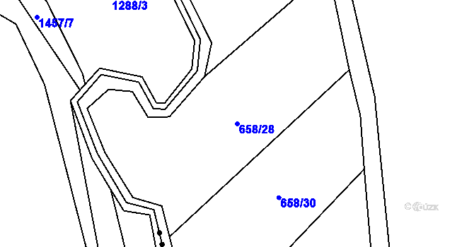 Parcela st. 658/28 v KÚ Buková u Protivanova, Katastrální mapa
