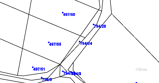 Parcela st. 794/24 v KÚ Buková u Protivanova, Katastrální mapa