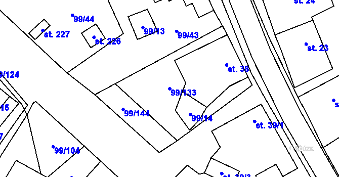 Parcela st. 99/133 v KÚ Buková u Protivanova, Katastrální mapa