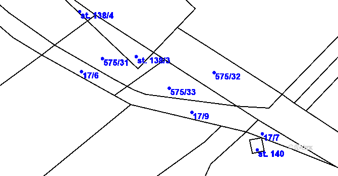 Parcela st. 575/33 v KÚ Buková u Protivanova, Katastrální mapa