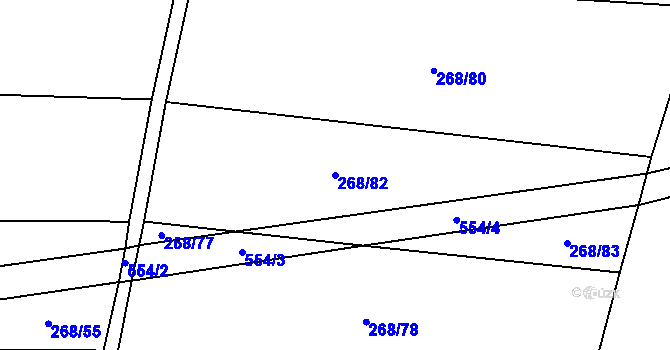 Parcela st. 268/82 v KÚ Buková u Příbramě, Katastrální mapa