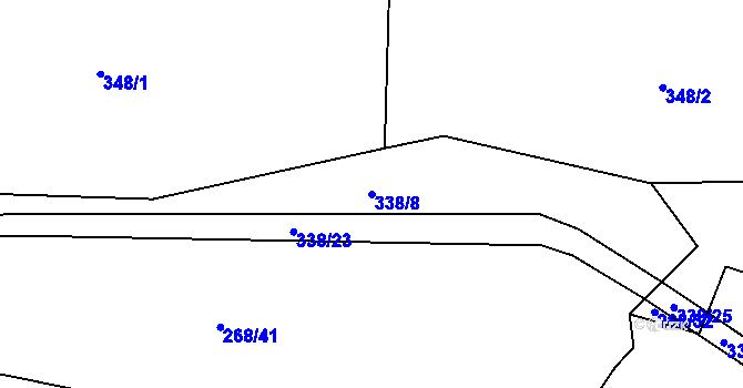 Parcela st. 338/8 v KÚ Buková u Příbramě, Katastrální mapa