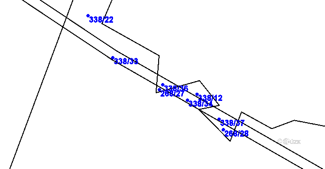 Parcela st. 338/36 v KÚ Buková u Příbramě, Katastrální mapa
