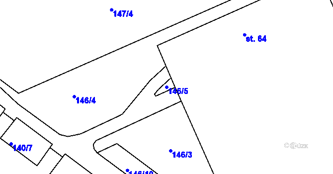 Parcela st. 146/5 v KÚ Buková u Příbramě, Katastrální mapa