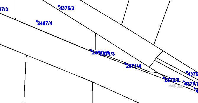 Parcela st. 2571/3 v KÚ Bukovany u Týnce nad Sázavou, Katastrální mapa