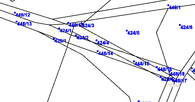 Parcela st. 448/14 v KÚ Bukovany u Týnce nad Sázavou, Katastrální mapa