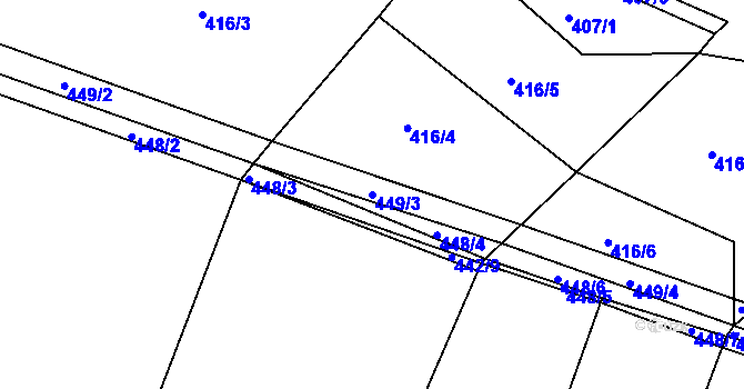 Parcela st. 449/3 v KÚ Bukovany u Týnce nad Sázavou, Katastrální mapa
