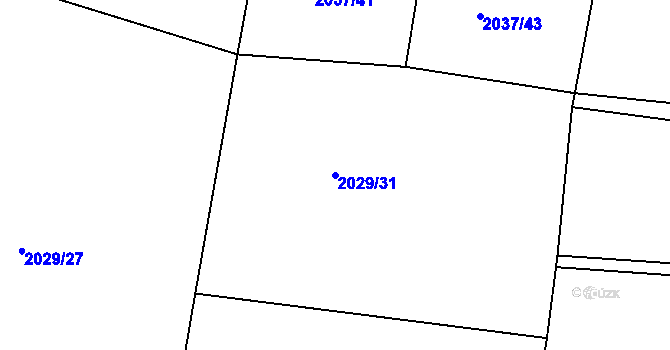 Parcela st. 2029/31 v KÚ Bukovany u Týnce nad Sázavou, Katastrální mapa