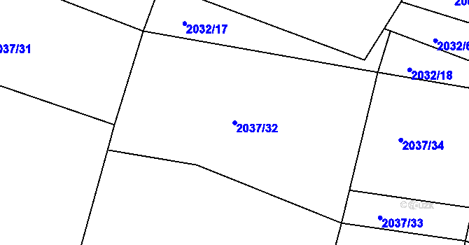 Parcela st. 2037/32 v KÚ Bukovany u Týnce nad Sázavou, Katastrální mapa
