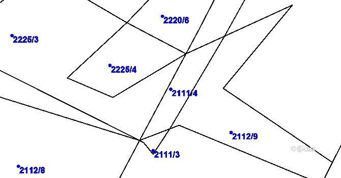 Parcela st. 2111/4 v KÚ Bukovany u Týnce nad Sázavou, Katastrální mapa