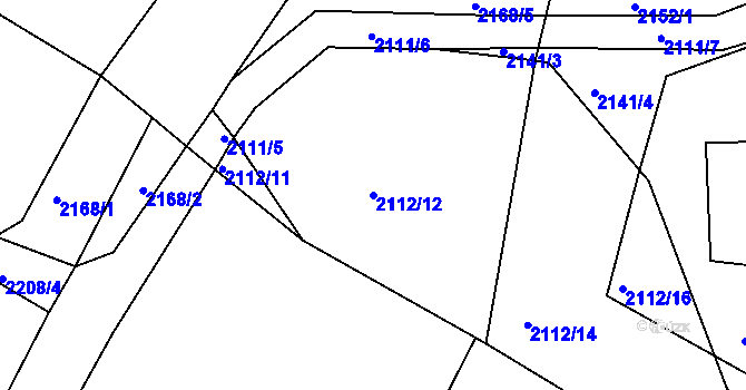 Parcela st. 2112/12 v KÚ Bukovany u Týnce nad Sázavou, Katastrální mapa