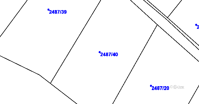 Parcela st. 2487/40 v KÚ Bukovany u Týnce nad Sázavou, Katastrální mapa