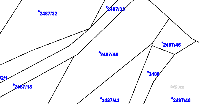 Parcela st. 2487/44 v KÚ Bukovany u Týnce nad Sázavou, Katastrální mapa