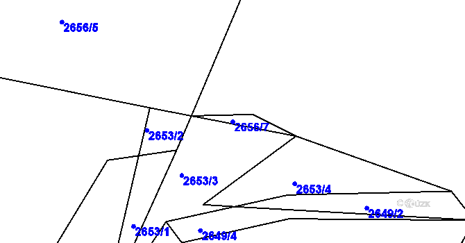 Parcela st. 2656/7 v KÚ Bukovany u Týnce nad Sázavou, Katastrální mapa