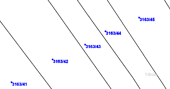 Parcela st. 3163/43 v KÚ Bukovany u Týnce nad Sázavou, Katastrální mapa