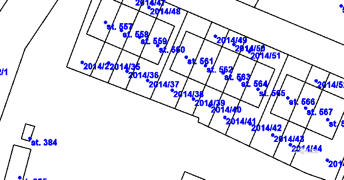 Parcela st. 2014/38 v KÚ Bukovany u Týnce nad Sázavou, Katastrální mapa
