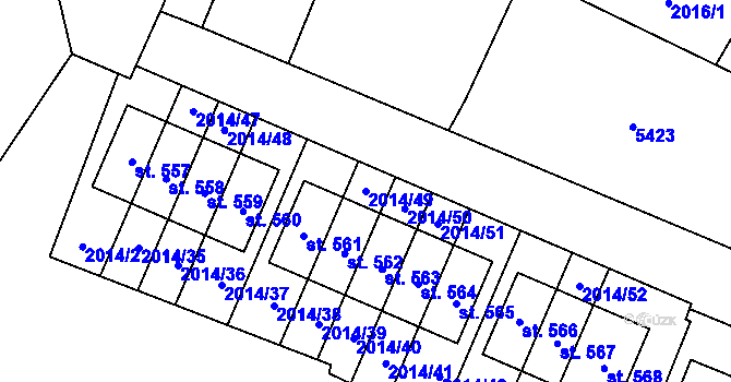Parcela st. 2014/49 v KÚ Bukovany u Týnce nad Sázavou, Katastrální mapa