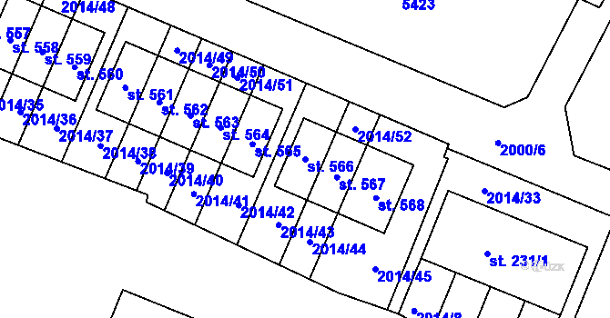 Parcela st. 566 v KÚ Bukovany u Týnce nad Sázavou, Katastrální mapa