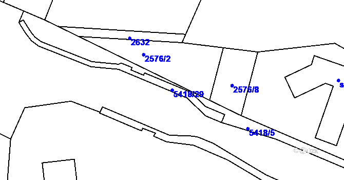 Parcela st. 5418/29 v KÚ Bukovany u Týnce nad Sázavou, Katastrální mapa
