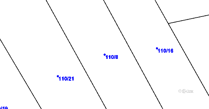 Parcela st. 110/8 v KÚ Bukovany u Kozárovic, Katastrální mapa