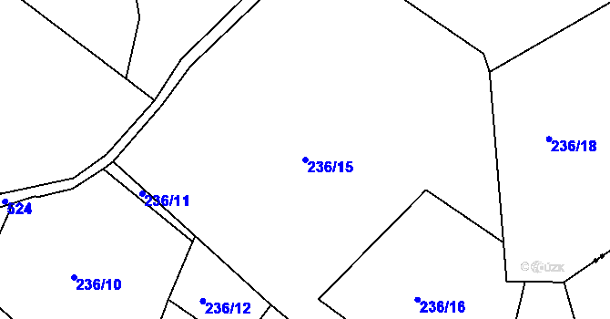 Parcela st. 236/15 v KÚ Holušice u Kozárovic, Katastrální mapa