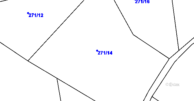 Parcela st. 271/14 v KÚ Holušice u Kozárovic, Katastrální mapa